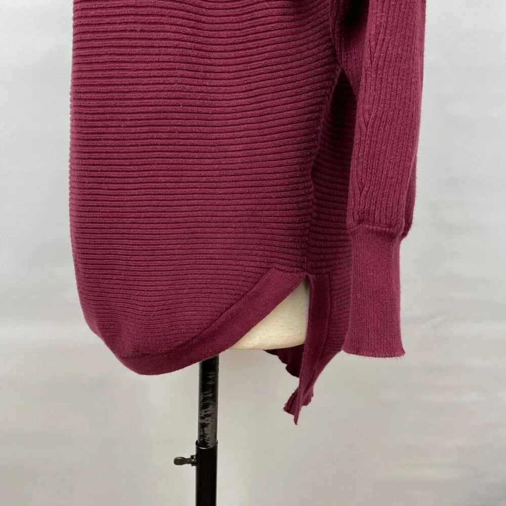 Nyland Women Rib Knit Sweater Tunic Top Small Oversized Lagenlook Dolman Sleeves